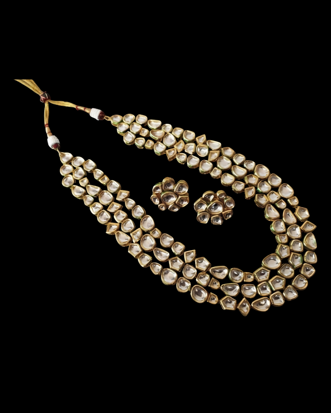 Polki Kundan 3 Layered Necklace Set