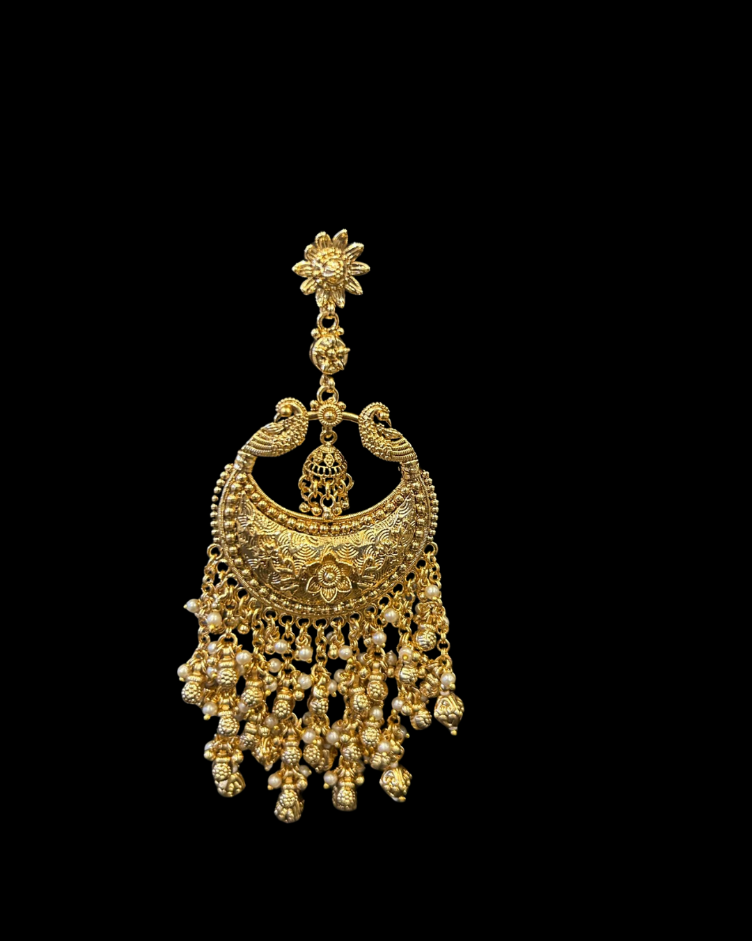 Antique Gold Peacock Earrings