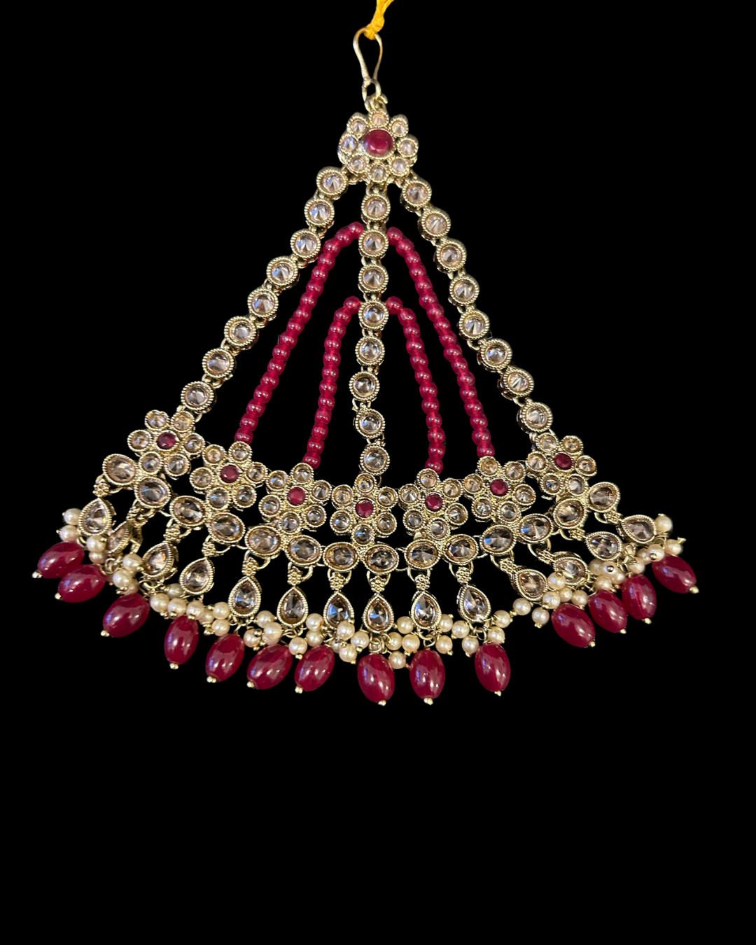 Royal Kundan & Pearl Bridal Passa (Side Head Ornament)