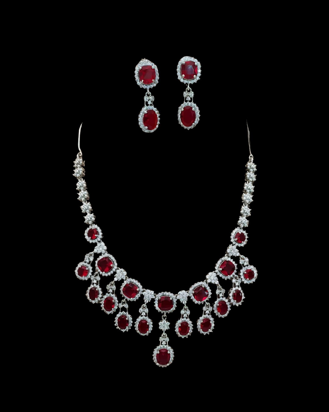 Emerald Diamond Necklace Set