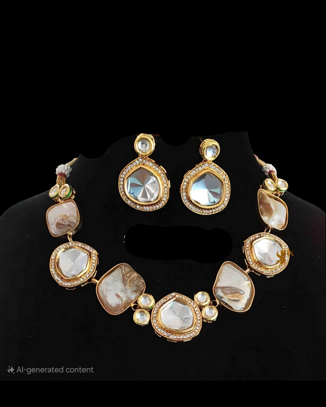 Kundan and Flat Pearl Necklace Set