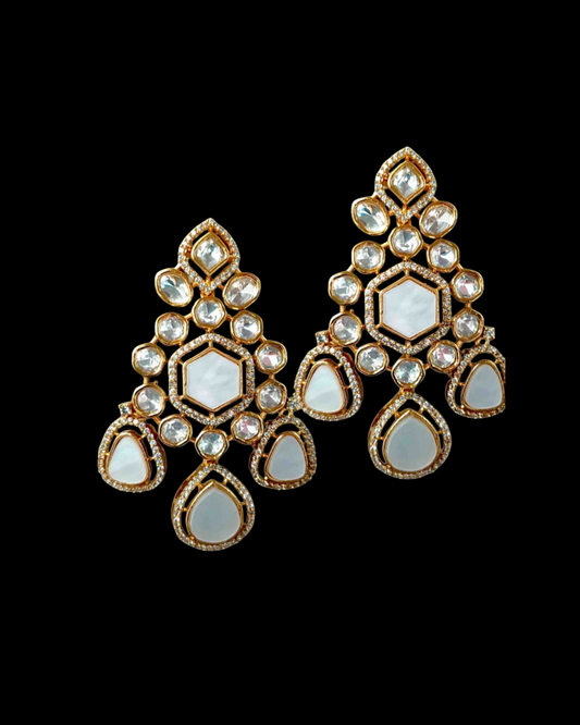 Mother of Pearl Kundan Earrings
