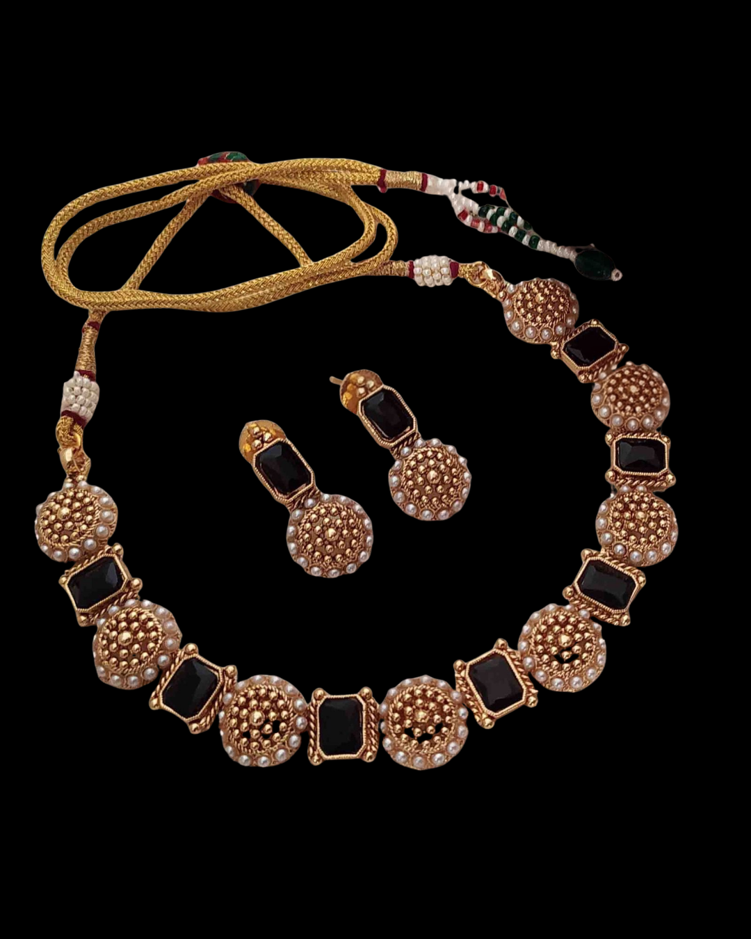 Meenakari Beaded Kundan Set
