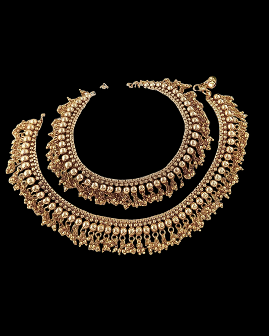Heritage Gold Layered Payal Set