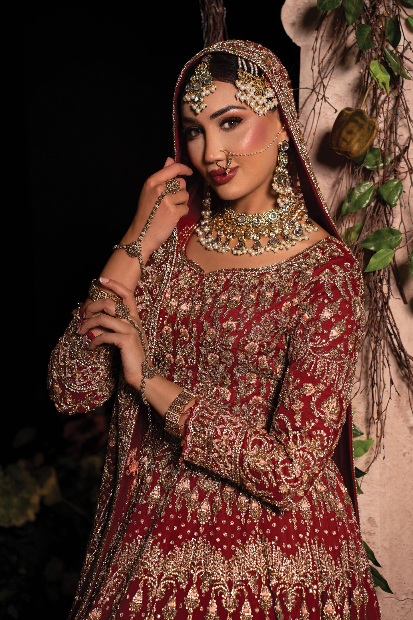 Green Kundan Pearl Bridal Necklace Set