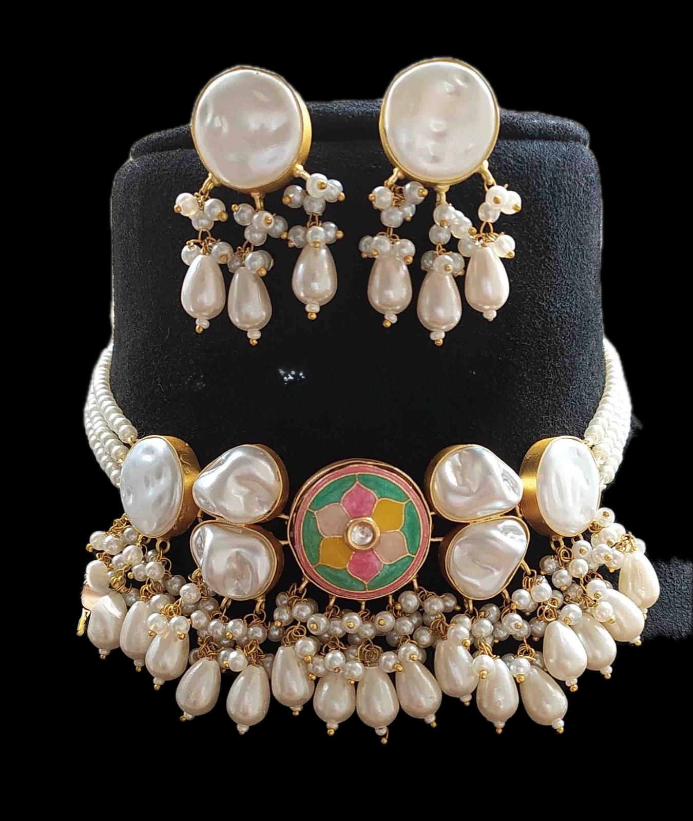 Pearl & Meenakari Kundan Choker Set