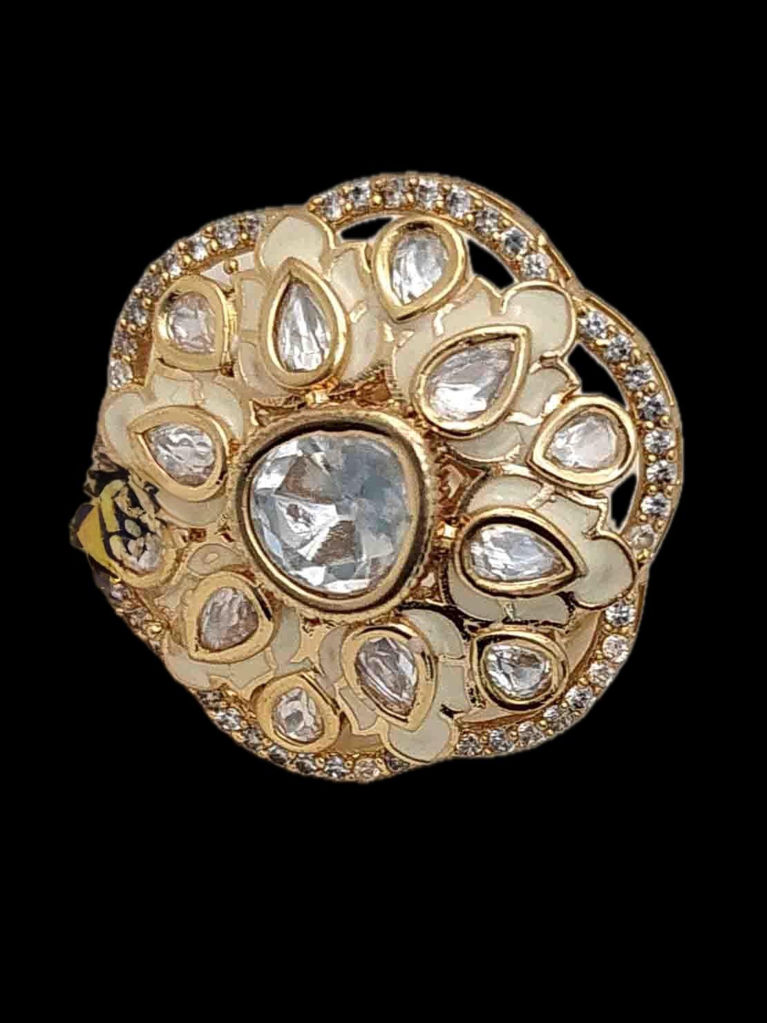 . Floral Kundan Statement Ring