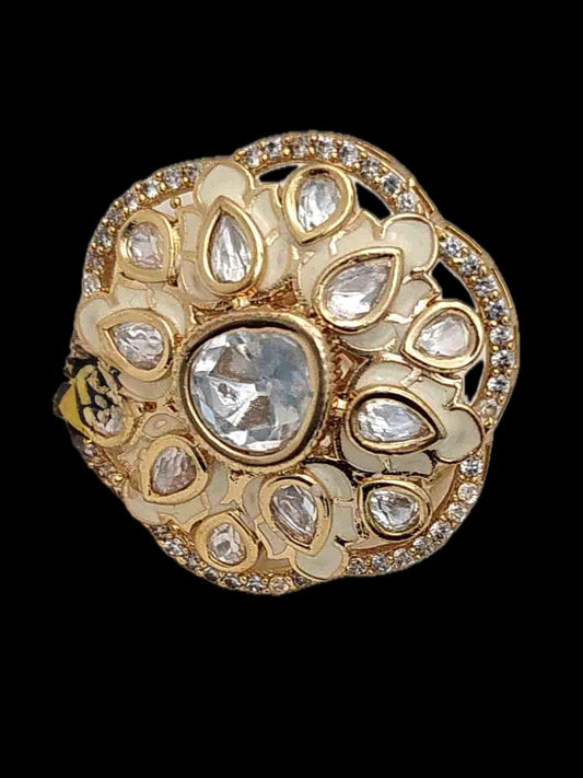 . Floral Kundan Statement Ring