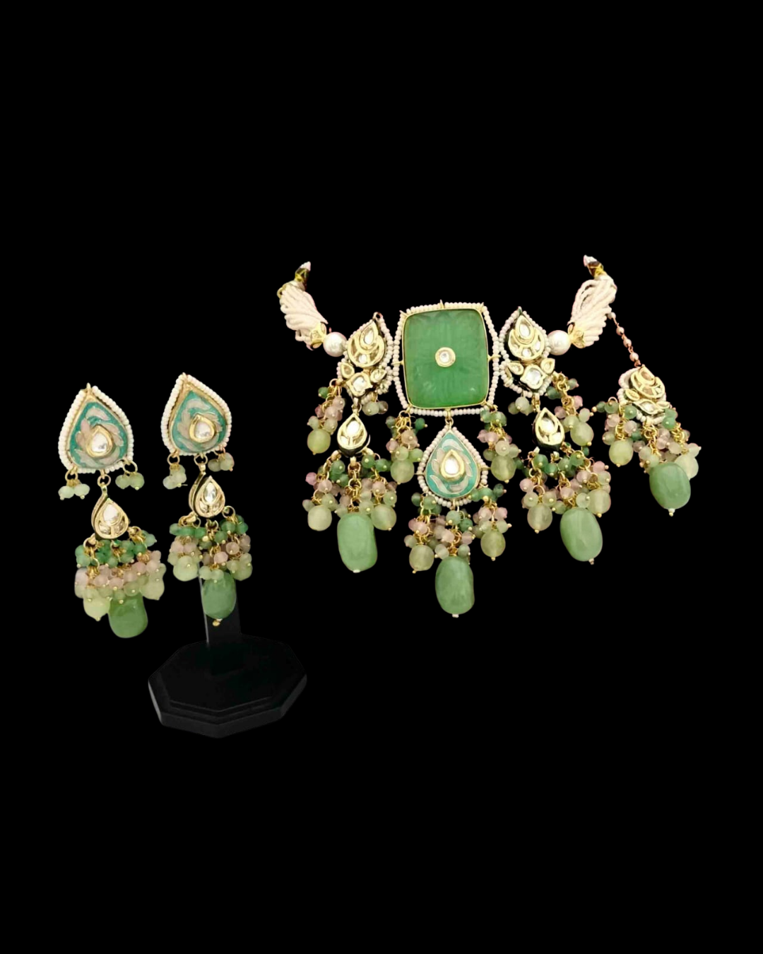 Kundan Pearl Bridal Necklace Set