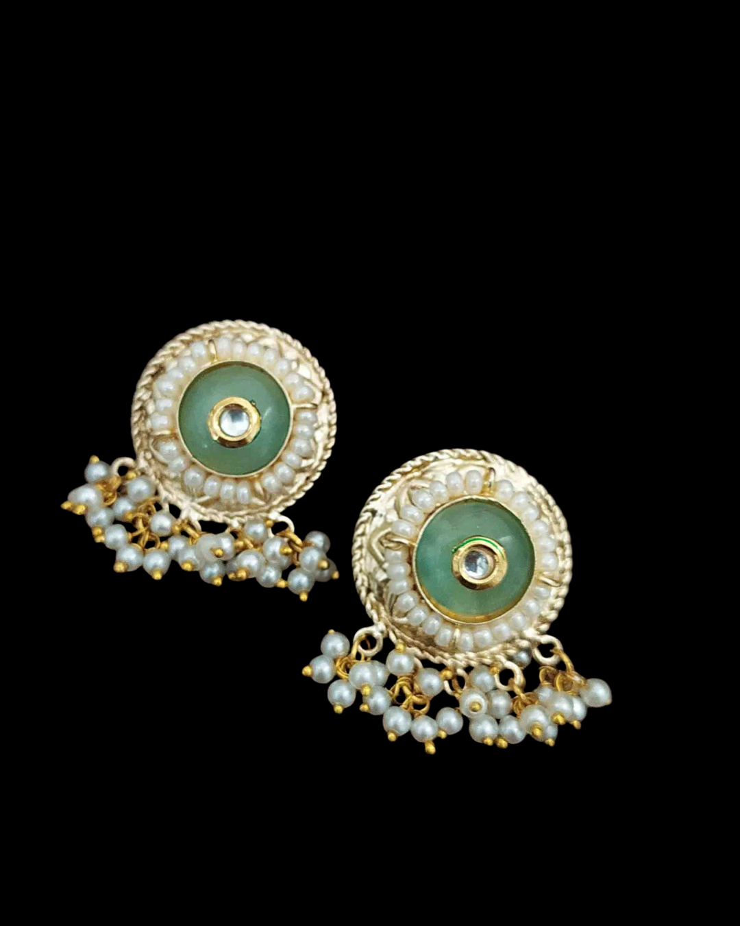 Rajwadi  Pearl Jhumka Stud Earrings