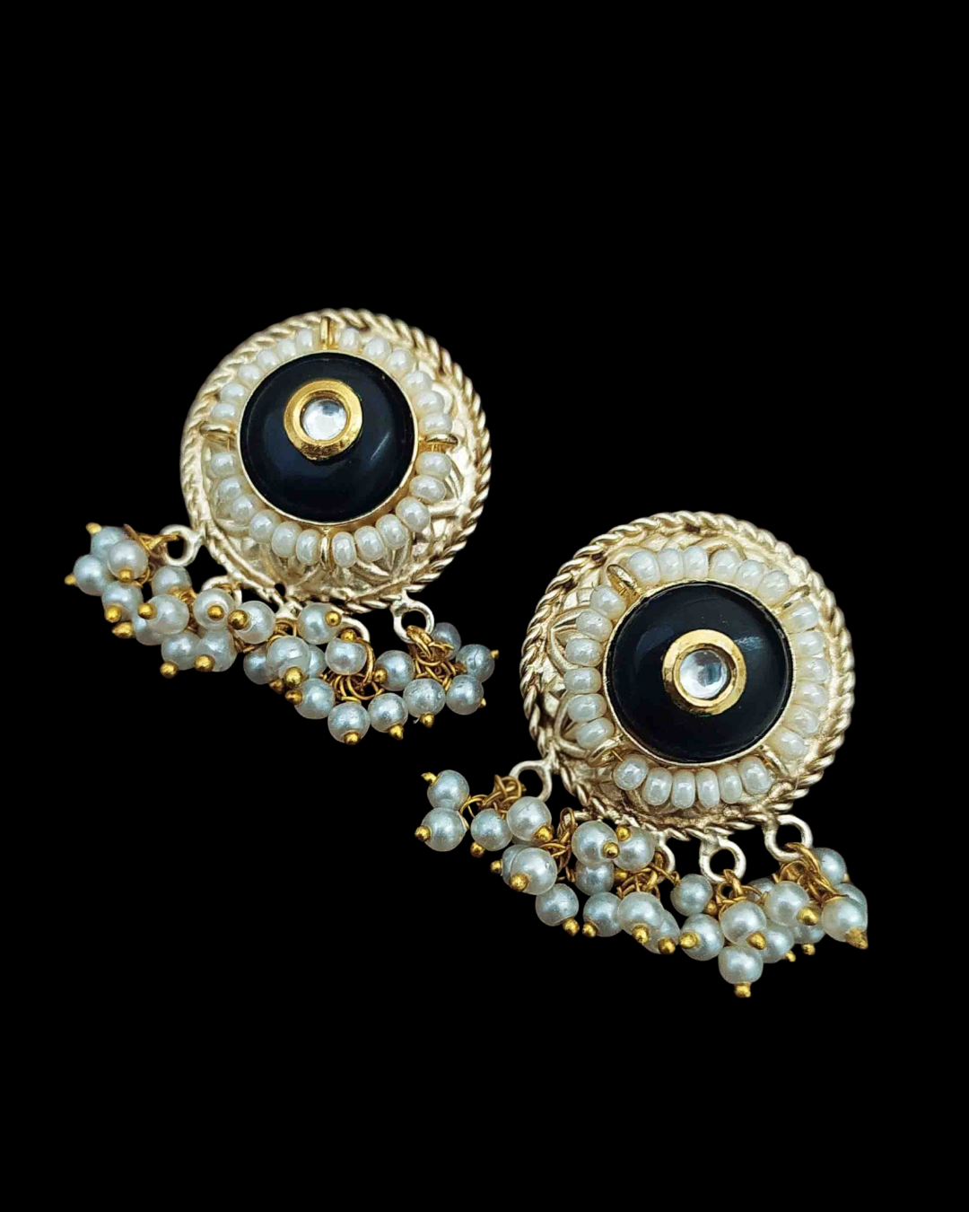 Rajwadi  Pearl Jhumka Stud Earrings