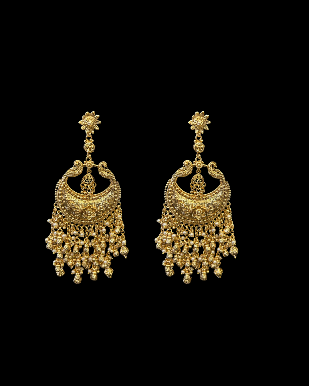 Antique Gold Peacock Earrings
