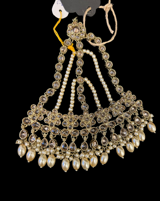 Royal Kundan & Pearl Bridal Passa (Side Head Ornament)