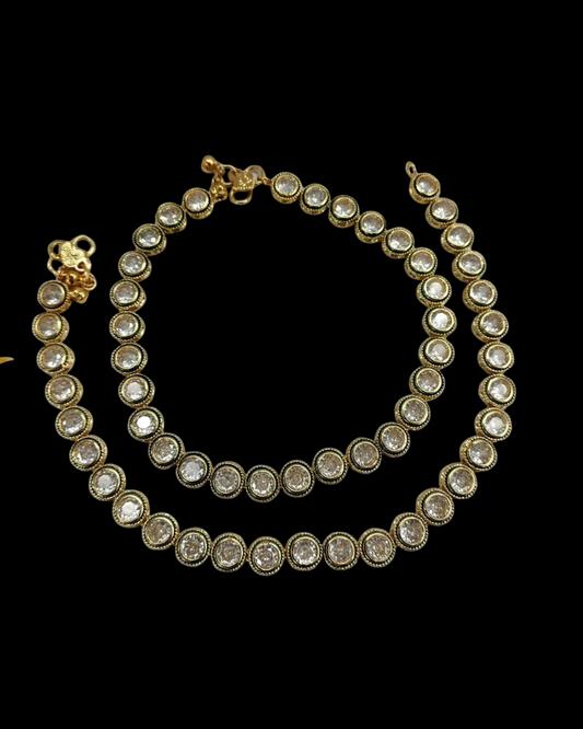 Classic Gold Anklets with Bead Detailing