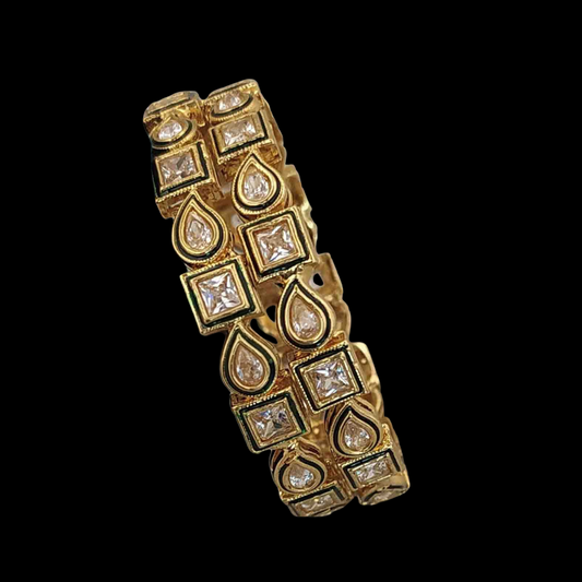 Geometric Kundan Designer Bangles