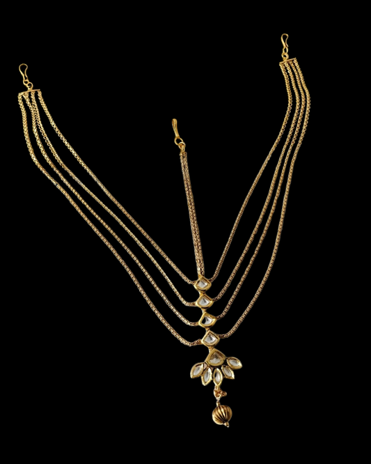 Layered Kundan Gold Maang Tikka